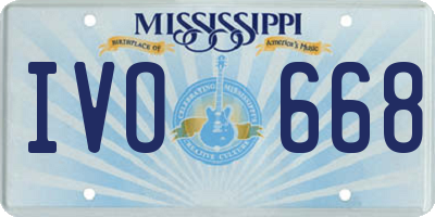 MS license plate IVO668
