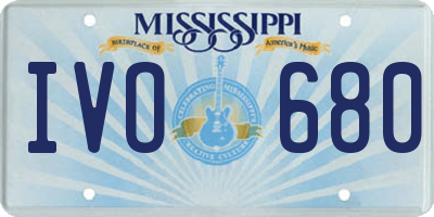 MS license plate IVO680