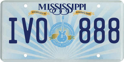 MS license plate IVO888