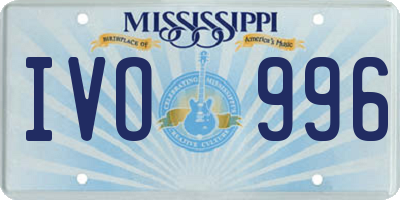 MS license plate IVO996