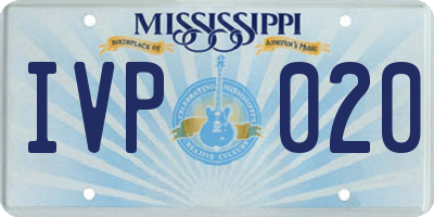 MS license plate IVP020