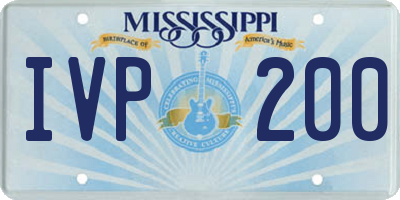 MS license plate IVP200