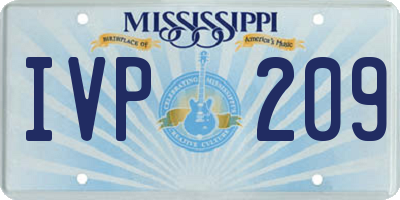MS license plate IVP209