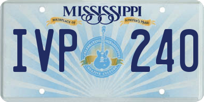 MS license plate IVP240