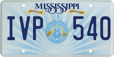 MS license plate IVP540