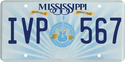 MS license plate IVP567