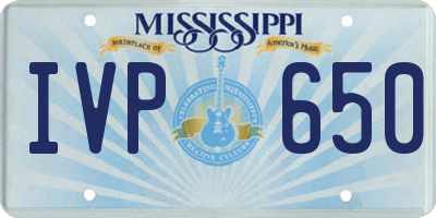 MS license plate IVP650