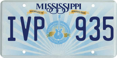 MS license plate IVP935
