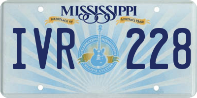 MS license plate IVR228