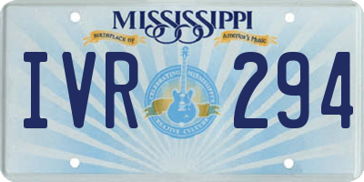 MS license plate IVR294