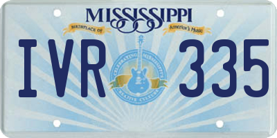 MS license plate IVR335