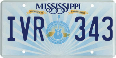 MS license plate IVR343