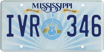 MS license plate IVR346