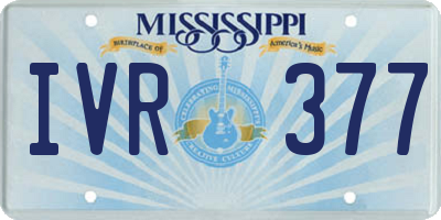 MS license plate IVR377