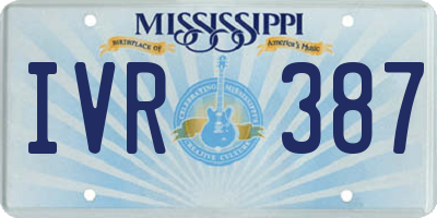 MS license plate IVR387
