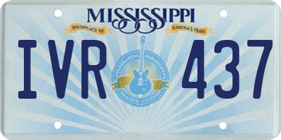 MS license plate IVR437