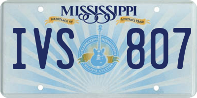 MS license plate IVS807
