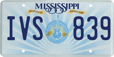 MS license plate IVS839