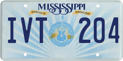 MS license plate IVT204