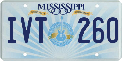 MS license plate IVT260
