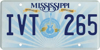MS license plate IVT265