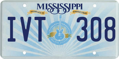 MS license plate IVT308