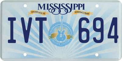 MS license plate IVT694