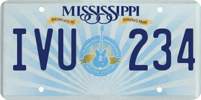 MS license plate IVU234
