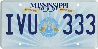 MS license plate IVU333