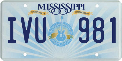 MS license plate IVU981