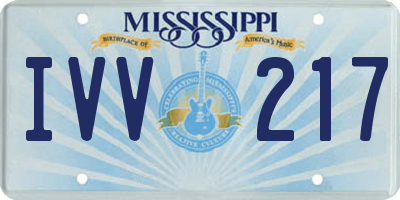 MS license plate IVV217