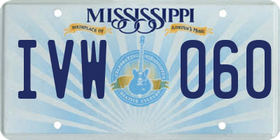 MS license plate IVW060