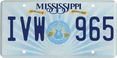 MS license plate IVW965