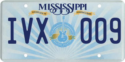 MS license plate IVX009