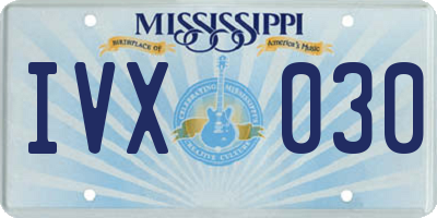 MS license plate IVX030