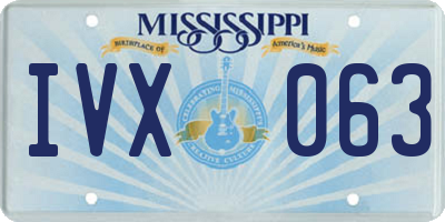 MS license plate IVX063