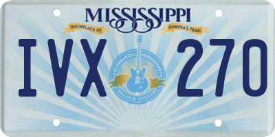 MS license plate IVX270