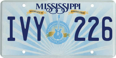MS license plate IVY226