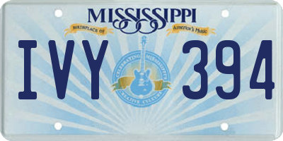 MS license plate IVY394