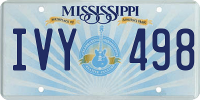 MS license plate IVY498