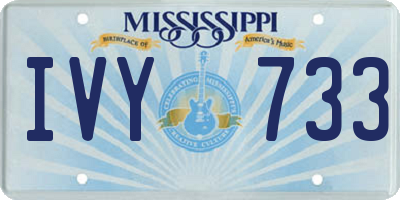 MS license plate IVY733
