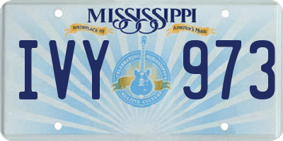 MS license plate IVY973