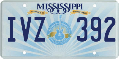 MS license plate IVZ392