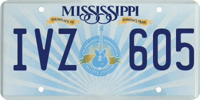 MS license plate IVZ605