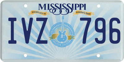 MS license plate IVZ796