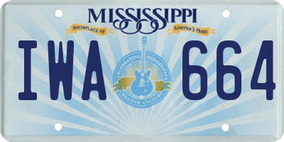 MS license plate IWA664