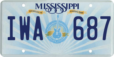 MS license plate IWA687