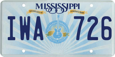 MS license plate IWA726