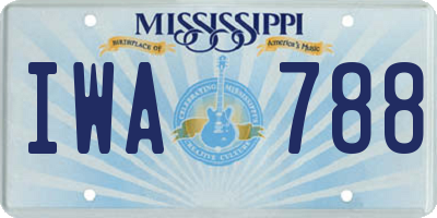 MS license plate IWA788