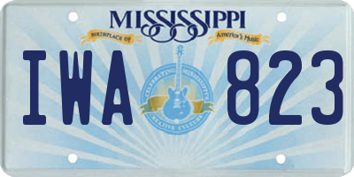 MS license plate IWA823